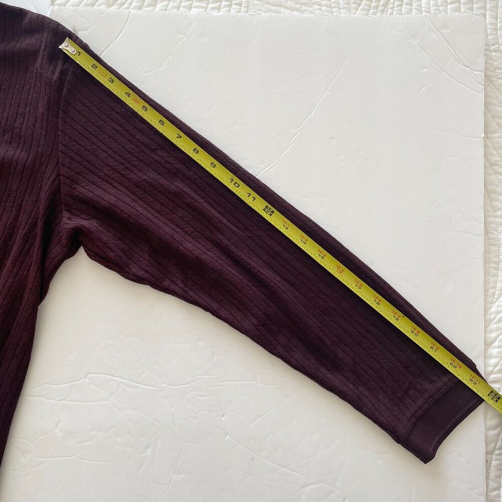 Perry Ellis Men’s Mock Neck Long Sleeve Knit Shirt Large Maroon - Picture 7 of 10